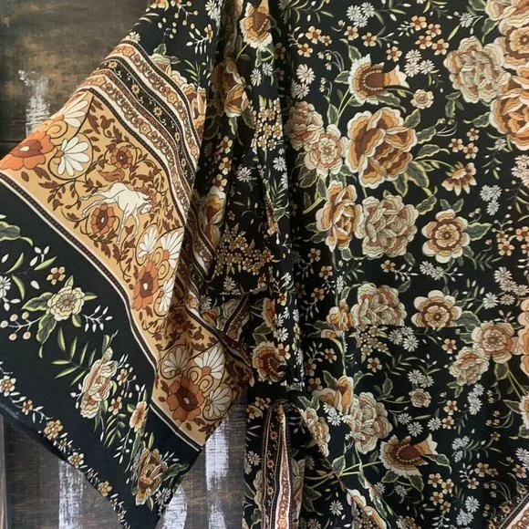 New Boho Country Cottage Kimono Maxi Long Robe Jacket Duster - Picture 4 of 9